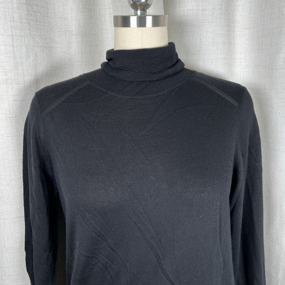 NEW! Banana Republic 100% Merino Wool Turtleneck Sweater Black Women's Large - Picture 2 of 11